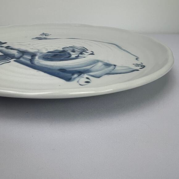 Fugu Pufferfish Vintage Japanese Ceramic Plate Handpainted Collectible 12 inch - Picture 13 of 16